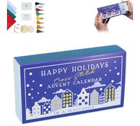 Calendrier de l'Avent au point de croix de Noël, kit de broderie de compte à rebours de Noël, calendrier de l'Avent de Noël, motifs au point de croix, pour les débutants et les amateurs d'artisanat