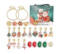 Calendrier de l'Avent avec bijoux - Compte à rebours de Noël - Accessoires pour bracelets de 24 jours - Bricolage de pendentifs - Pour adolescentes et filles - Pour Noël comme bricoleurs