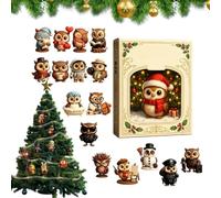 Calendrier de l'Avent avec compte à rebours mignon mini 3D | Compte à rebours de 24 jours jusqu'à Noël comme décoration de vacances pour la maison, les vacances, les fêtes