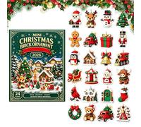 Calendrier de l'Avent avec compte à rebours Noël Ornement D'Arbre En | Compte à rebours 24 jours avec ornements Noël Pour fête affichage décor couronne porte sapin mur manteau de