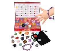 Calendrier de l'Avent Avec Cristaux De Noël - Disposition Quotidienne pour La Révélation Des Gemmes, Kit D'Exploration Spirituelle Des Pierres, Structure Pour Le Compte À Rebours