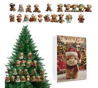 Calendrier de l'Avent avec décorations de Noël - Décorations pour en acrylique 2D - Lot de 24 en forme de ,pour fêtes, poignée de porte murale, exposition, comptoir, maison