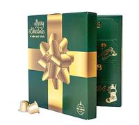 Calendrier de l'Avent avec les dosettes compatibles Nespresso de Real Coffee. (Verte, 48 Capsules)