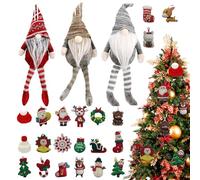 Calendrier de l'Avent avec lutins de Noël 2025 - 24 jours plein de surprises, calendrier de Noël décoratif avec nains en tissu | Décoration de table pour la maison, le bureau, la porte, la cheminée