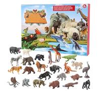 Calendrier de l'Avent avec moi d'animaux, décoration 3D pour exploration de la nature, calendrier compte à rebours avec figurines d'animaux, pour , filles, collectionneurs, table de chevet