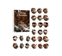Calendrier de l'Avent avec ornements de Noël | Objet plat de collection comme souvenir, calendrier de l'Avent avec décoration d'animaux | pour amis, , famille, sapin de Noël, fenêtre, mur