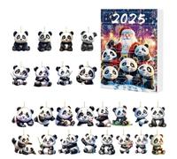 Calendrier de l'Avent avec pendentif, 24 jours 2D Panda Pendentif compte à rebours Calendrier 2025 | Décoration festive pour porte, branches, entrée, fenêtre, pour branches, décoration intérieure