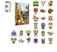 Calendrier de l'Avent avec pendentif « 24 jours of Italian Brainrot » - Ensemble de décoration - Ornements créatifs uniques avec figurine Tung Tung Sahur et Tralalero Tralala pour fêtes de fin d'année