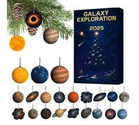 Calendrier de l'Avent avec pendentif planète 2D souvenir - Calendrier compte à rebours 24 jours avec pendentif 2D - Pour enfants, fille, petite-fille, petite-fille, famille, amis, adolescents