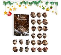 Calendrier de l'Avent avec pendentifs d'animaux | Objet de collection réutilisable 2D - Calendrier de l'Avent avec pendentifs animaux, pour familles, amis, adultes, adolescents, , ainsi que