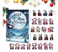 Calendrier de l'Avent avec Pendentifs de Noël, Décoration Acrylique 2D Panda pour Rétroviseur, Calendrier de l'Avent 24 Jours 2025 Pendentif Animal pour Voiture Rétroviseur Fenêtre Aube