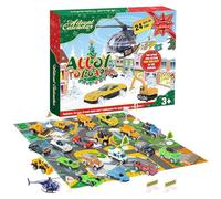 Calendrier De L'Avent Avec Véhicules Jouets Pour Noël,24 Jours De Jouets De Voiture Pour Calendrier Avent | Cadeaux Pour Bas De Noël Pour Voyage École Maison Vacances Salle De Jeux