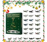 Calendrier de l'Avent Avion de la Seconde Guerre mondiale 2025, comptage de Noël de 24 jours avec mini-chasseurs et avions de guerre, cadeau pour collectionneurs et passionnés d'aviation