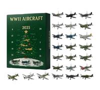 Calendrier De L'avent Avions 2025 | Compte à Rebours De Noël 24 Jours | 24 Mini-Avions De Chasse Uniques En Acrylique | Décoration De Noël Pour Collectionneurs De Maquettes Et Passionnés D'histoire