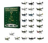 Calendrier de l'Avent Avions, 24 Jours d'Avions de Guerre Emblématiques, Compte à Rebours de Noël des Légendes des Forces Armées, Ornements de Collection à Suspendre pour Noël