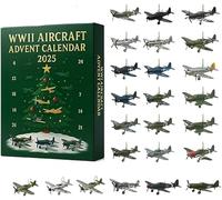 Calendrier De L'Avent Avions De La Seconde Guerre Mondiale, 24 Jours D'Avions De Guerre Emblématiques,Calendrier De Compte à Rebours De Noël 2025 Contient 24 Pendentifs D'Avions De Chasse