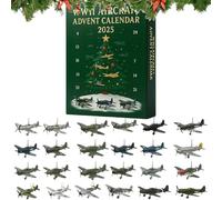 Calendrier de l'Avent Avions de la Seconde Guerre mondiale, Compte à rebours de Noël de 24 jours avec 24 mini-avions Warbirds uniques, Cadeaux surprises (1pc)