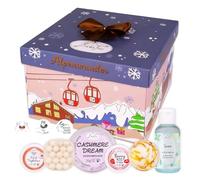 Calendrier de l'Avent BadeFee «Merveilles alpines» 2025 avec 24 produits cosmétiques : mousse de douche, crème déodorante - sans parabènes ni silicone - fabriqué à la main en Allemagne