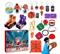 Calendrier de l'Avent Basketball | 24 Jours D'Objets De Collection - Calendrier De L'Avent Ballon Sportif - Pour Adultes Jeunes Amis Athlète Réunion Annuelle Célébration Des Fêtes Prix