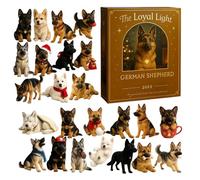 Calendrier de l'Avent berger allemand 2025 - Ensemble de comptes à de Noël sur 24 jours, compte à festif | Compte à de Noël sur le thème des chiots pour les amoureux des chiens
