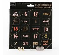 Calendrier de l'Avent bijoux - 24 compartiments surprises avec bijoux - Cadeau de Noël - Boîte à bijoux de luxe - Noir