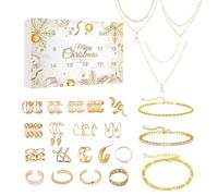 Calendrier De L'Avent Bijoux, Calendrier De L'Avent 2025 Femme, 24 Cadeaux Bijoux Raffinés Avec Boucles D'oreilles Collier Bracelets 24 Surprises Cadeaux De Noël Pour Mère Épouse Petite Amie Fiancée