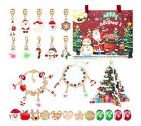 Calendrier de l'Avent Bijoux de Noël,Kit Perles Compte À Rebours 24 Jours - Kit Création Bijoux Pour Fêtes Maison Petite Amie Passionnées Loisirs Créatifs