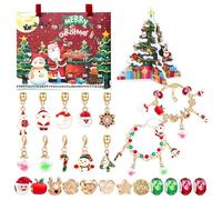 Calendrier de l'Avent Bijoux de Noël | Kit Perles Compte À Rebours 24 Jours | Kit de Création de Bijoux pour Fêtes Débutants Cadeau Petite Amie Ados à la Maison