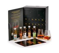 Calendrier de l'Avent Black Edition 24 jours de Rhum - 24 mignonnettes - Le calendrier -24 fioles 2cl + 2 verres-