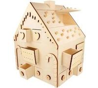 Calendrier de l'Avent bois maison en pain d'épices 33 x 26 x 23 cm Beige G