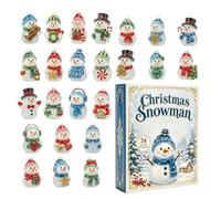 Calendrier de l'Avent Bonhomme de Neige de Noël Mignon Souvenir 2D Plat | Compte à Rebours avec Pendentifs Acryliques Propriétaire Collectionneur Fenêtre Mur Cadre