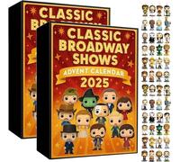 Calendrier de l'Avent Broadway - 24 Figurines 3D des Comédies Musicales Classiques, Collection de Personnages Emblématiques en Relief pour Décoration de Noël et Cadeaux pour Fans de Théâtre (2PCS)