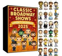 Calendrier de l'Avent Broadway - 24 Figurines 3D des Comédies Musicales Classiques, Collection de Personnages Emblématiques en Relief pour Décoration de Noël et Cadeaux pour Fans de Théâtre (1PCS)