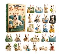 Calendrier De L'Avent Bull Terrier 2026, Compte À Rebours De Noël | 24 Breloques En Acrylique Pour Chien, Cordes Suspendues Pré-attachées, Souvenirs Surprises Quotidiens Pour Arbres, Couronnes