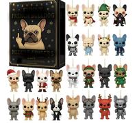 Calendrier de l'Avent Bulldog Amusant 2025, Calendrier de Compte à Rebours de 24 Jours avec Doigt d'Honneur, Cadeau en Acrylique 2D pour Amateurs de Chiens et de Chats A