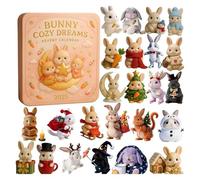 Calendrier de l'Avent Bunny Cozy Dreams 2025, compte à rebours de Noël de 24 jours avec décorations de lapins en acrylique 2D, décoration de sapin pour le bureau et la maison (1pc)