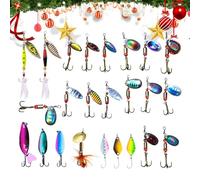 Calendrier de l'Avent | Calendrier de compte à rebours de 24 jours pour Noël - Kit de leurres réalistes | Pour les parents d'eau douce salée hommes adolescents père extérieur vacances