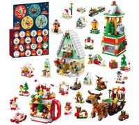 Calendrier de l'Avent,Calendrier de l'Avent de blocs,Calendrier de l'Avent Jouet Enfant,l'Avent 24 Blocs de Construction,Cadeau de Noël pour Enfants, Garçons,Filles,Cadeau Garcon 3-8 Ans Garcon