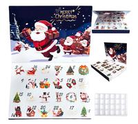 Calendrier de l'Avent, calendrier de l'Avent vide pour remplir les boîtes motif Santa 24 jours avec un seul couvercle facile configuration Noël à rebours Noël sympathique cadeaux pour les en