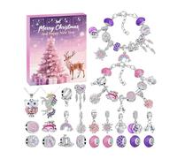 Calendrier de l'Avent, calendrier de Noël | Kit de création de bijoux 24 jours avec bracelets pour filles, filles, femmes, cadeau de vacances