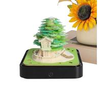 Calendrier de l'Avent, Calendrier De Sculpture En Papier 3D, Conception D'arbre Et Maison, Artisanat D'art(Green tree house)