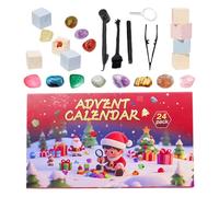 Calendrier de l'Avent - Calendrier En | Ensemble d'Accessoires pour Vingt Quatre Jours avec Thème de Fouille de Cristaux Roche Cadeaux pour Bas de Noël et Faveurs de Fête pour