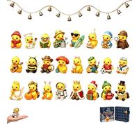 Calendrier de l'Avent Canard, un rituel du compte à rebours du matin | Compte à rebours de 24 jours, l'ouverture de chaque porte révèle un petit canard jaune ludique avec une expression