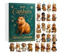 Calendrier de l'Avent Capybara 2025,Calendrier à rebours de Noël 24 jours,24 adorables décorations de capybara,Décorations de Noël en acrylique 2D,Pour les amoureux d'animaux (1PC)