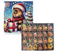 Calendrier de l'Avent Capybara,Décorations Maison 24 Jours - Calendrier de l'Avent Noël 2025 Jouets - Pour Adultes Adolescents Salon Chambre Étagère Fête Entrée Décembre