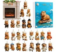 Calendrier de l'Avent Capybara - Ensemble de jouets de collection de Noël de 24 jours, figures en acrylique 2D | cadeau de fête pour, pendentif pour miroir de voiture, bureau,