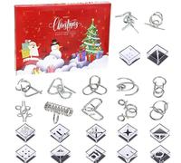 Calendrier De L'avent Casse Tete Contient 12 Boîtes Labyrinthe Et 12 Puzzles En Métal, Cadeau Pour Enfants De Calendrier De Noël, Calendrier De L'avent Puzzle Pour Garçons, Filles, Adolescents