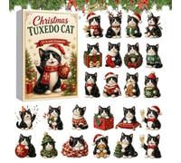 Calendrier De L'Avent Chat 2026 - Décoration D'arbre De Noël En Acrylique | | Compte À Rebours De 24 Jours. Ornements De Chat Plat En Acrylique 2D. Facile À Suspendre Aux Arbres De Noël, Aux Couronnes, A