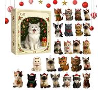 Calendrier de l'Avent chat 2026 pour Noël 2D en acrylique Décoration de | Calendrier de l'Avent créatif avec 24 compartiments pour la décoration de Noël festive dans le salon ou la chambre à coucher
