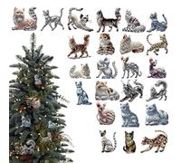 Calendrier de l'Avent Chat | Calendrier de l'Avent 24 Jours - Figurine Chat En Acrylique 2D,Pour Activité Familiale Quotidienne Salon Appartement Fête Scolaire